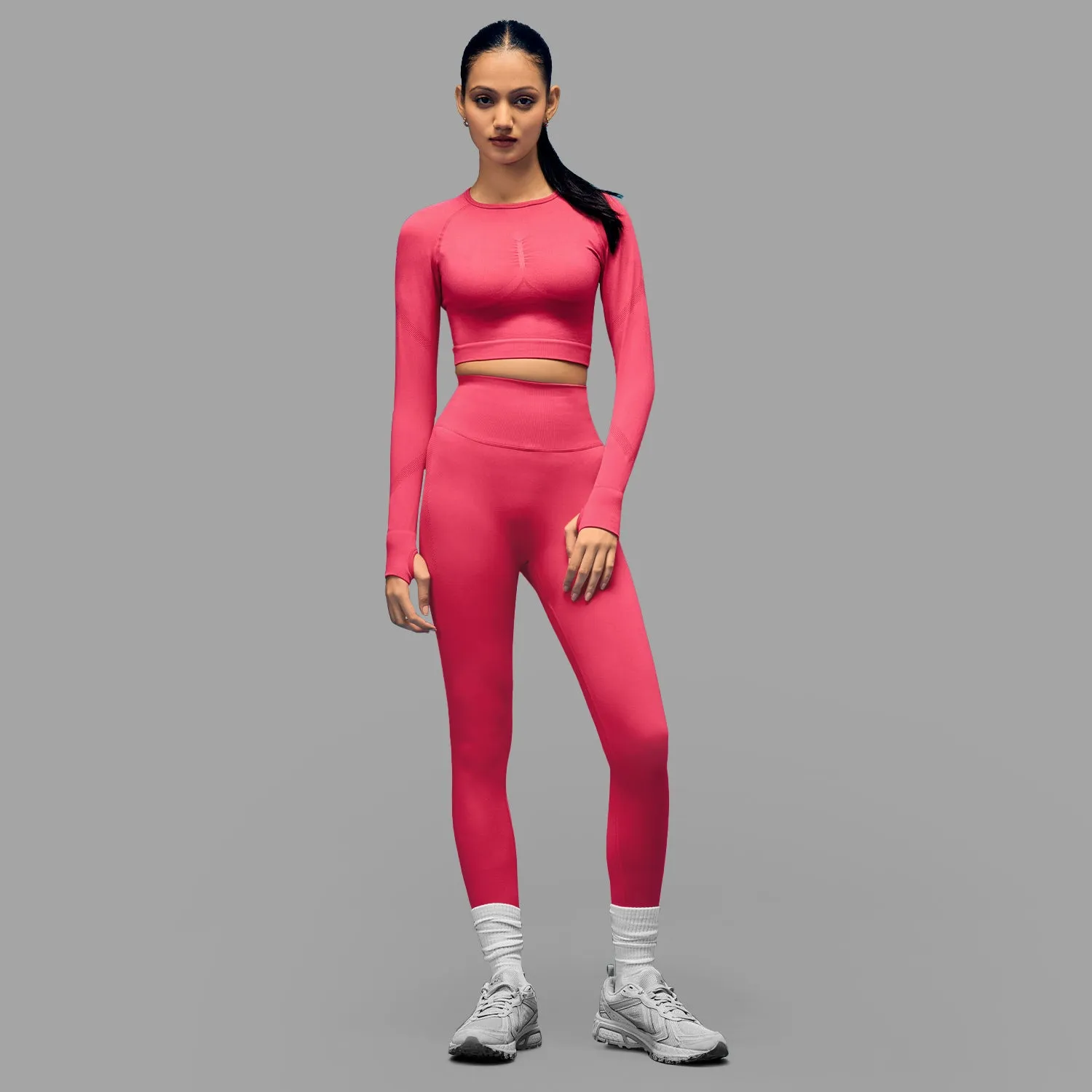 Limitless Snatched Ruched back Legging- Pink Soft Inner Lining Indoor Exercise Compression Support