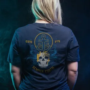 USN - Women's Semper Fortis Boyfriend Fit T-Shirt - Navy Affordable accessibility