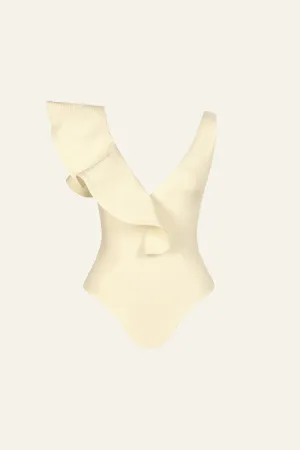 Santa Clara Onepiece in Ecru Shimmering-Finish Mold Resistant Fabric