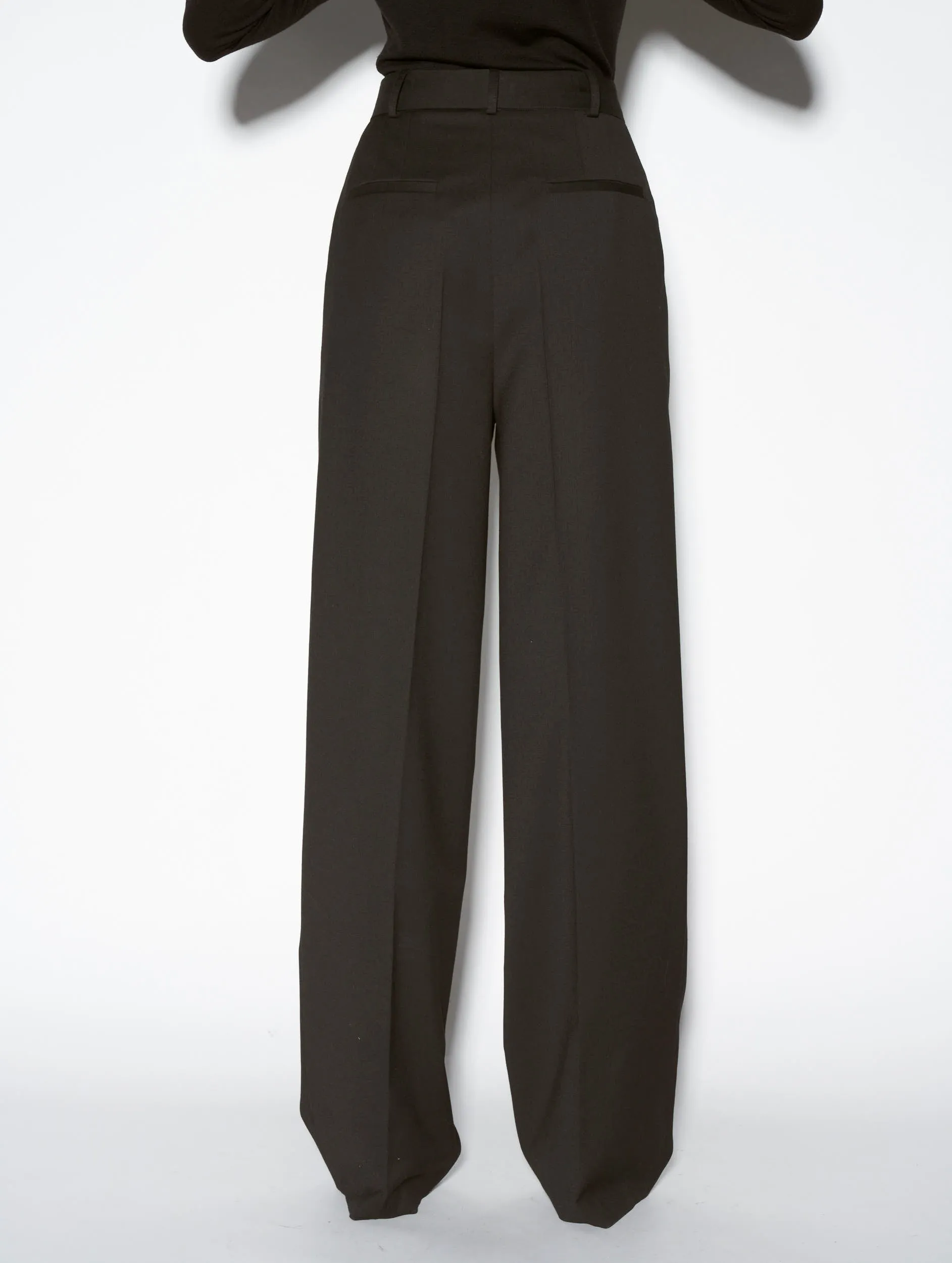 Lounge-friendly Comfortable Style Black gabardine masculine pleated trousers
