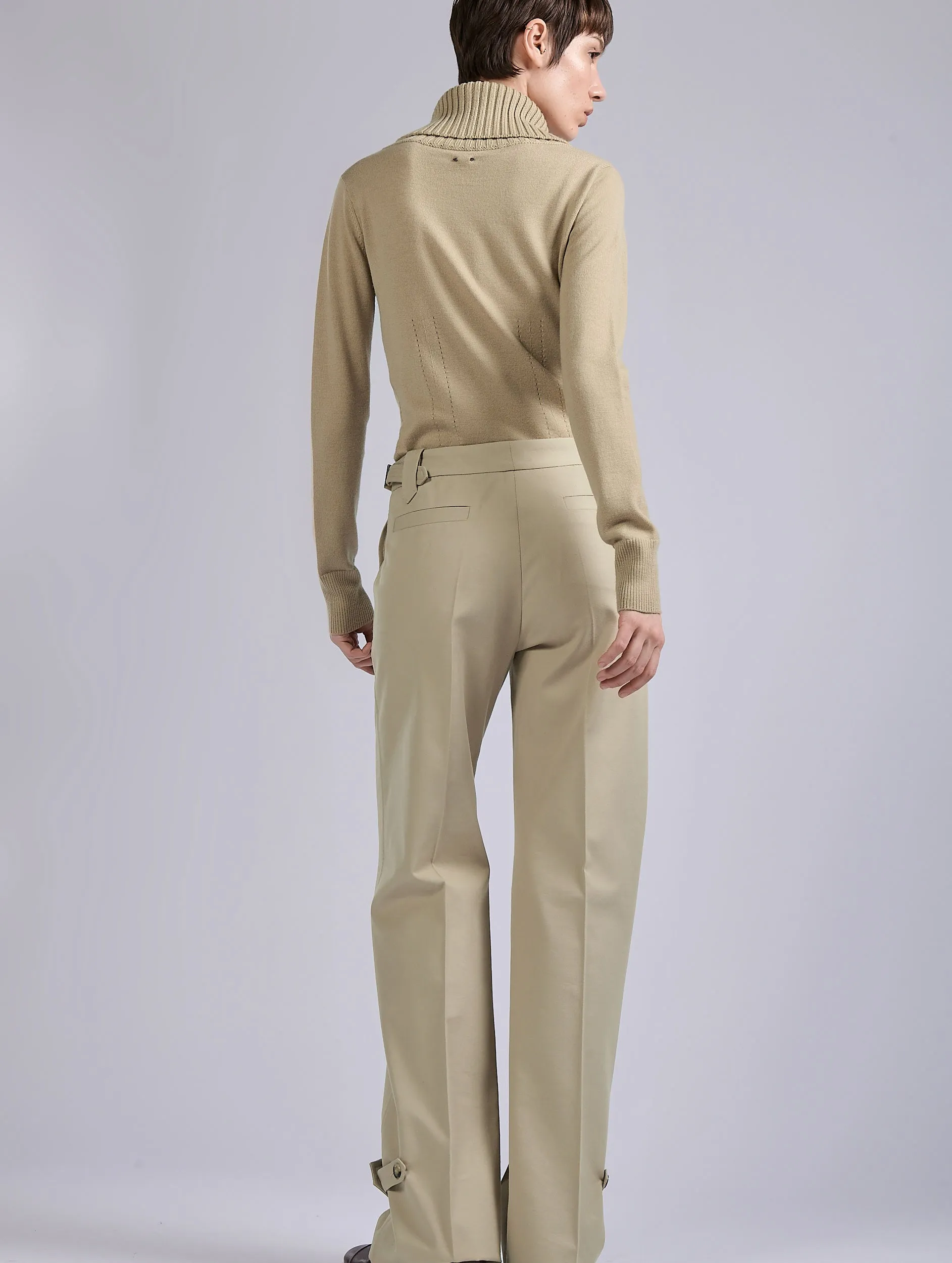 Sand wool-cotton gabardine trousers ThermalRegulation