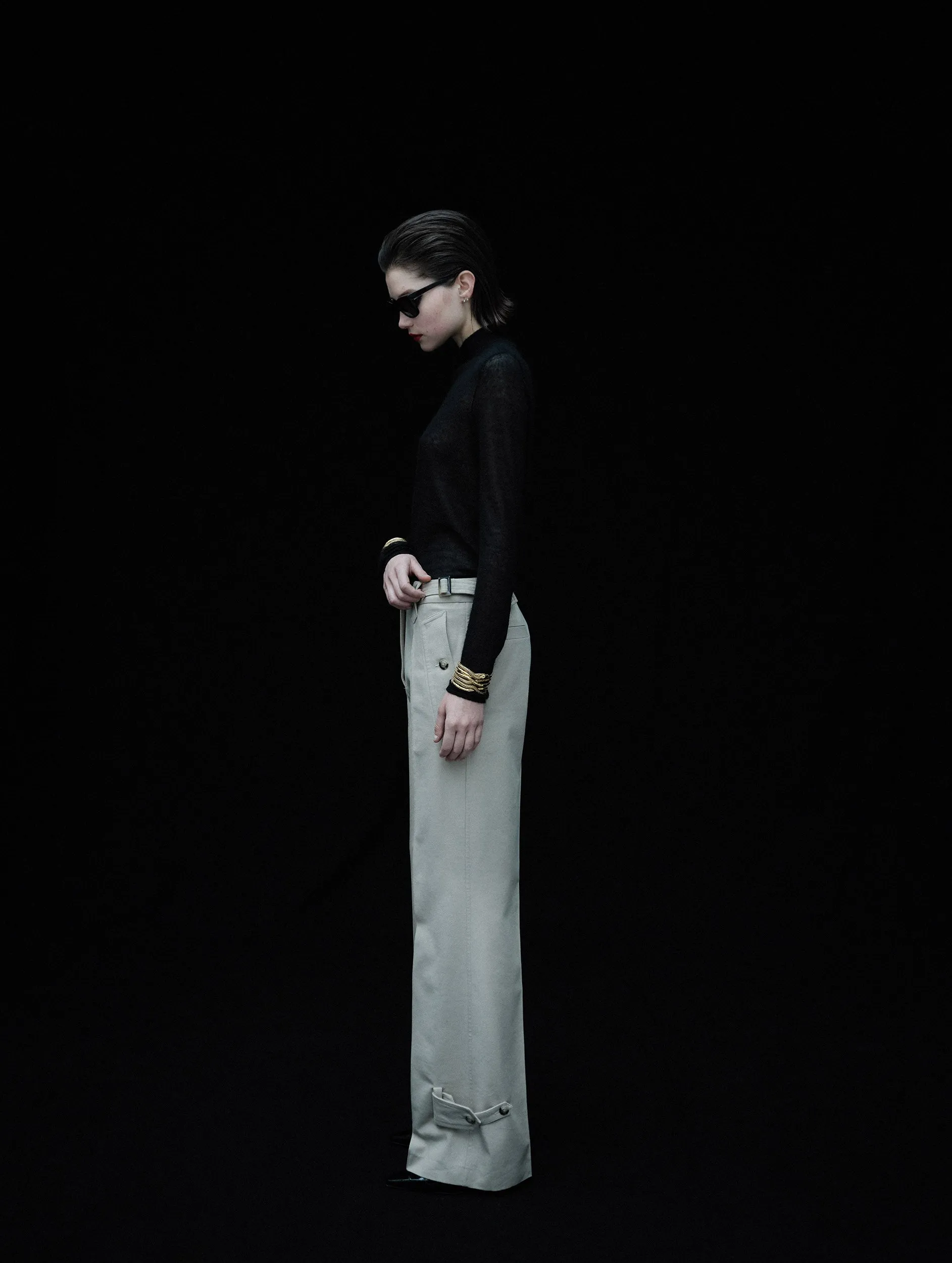 Stretch Ready Sand wool-cotton gabardine trousers