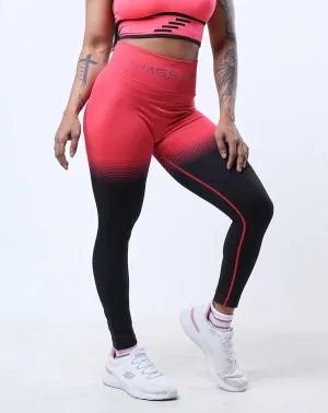 DynamicDuo 2-Tone Red & Black - Seamless Legging BodyShaper Weightless Compression