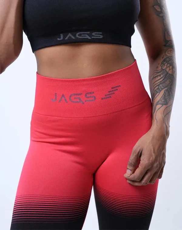 Non Roll Waistband DynamicDuo 2-Tone Red & Black - Seamless Legging BodyShaper