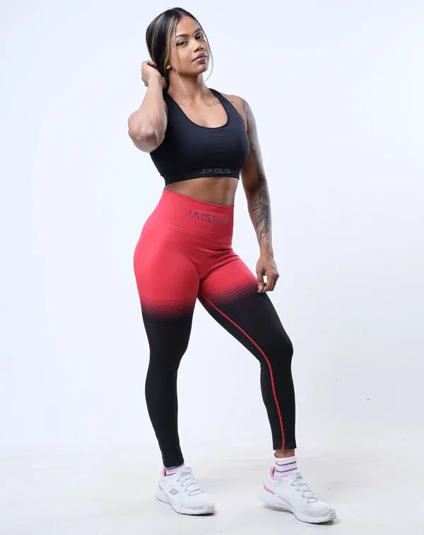 anti static Refined fit DynamicDuo 2-Tone Red & Black - Seamless Legging BodyShaper