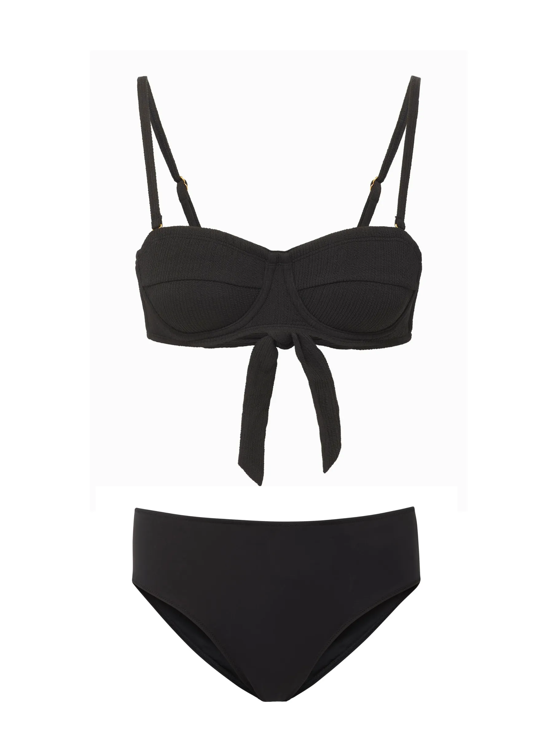 Ultra Fine Mesh Insert Nellie Top   Classic Midrise Bottom in Black Texture