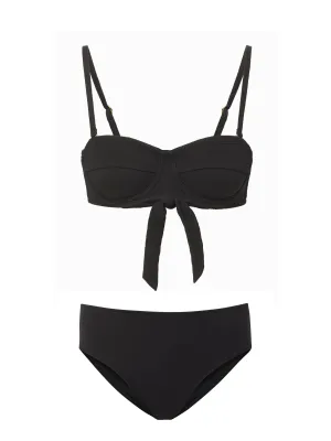 Ultra Fine Mesh Insert Nellie Top   Classic Midrise Bottom in Black Texture