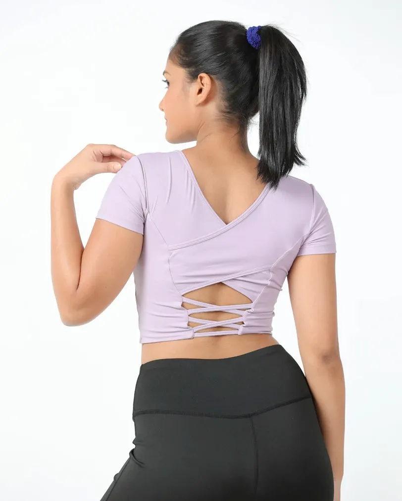 Moisture Management DareGlam Crossover Crop Top - Confidence in Style