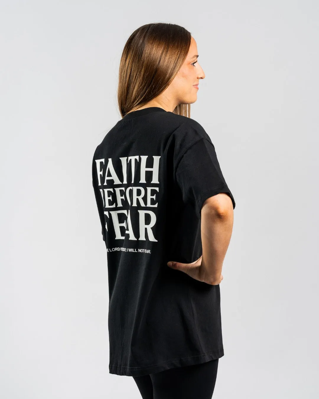 Easy Layer 'Faith Before Fear' Women??s Oversized T-Shirt