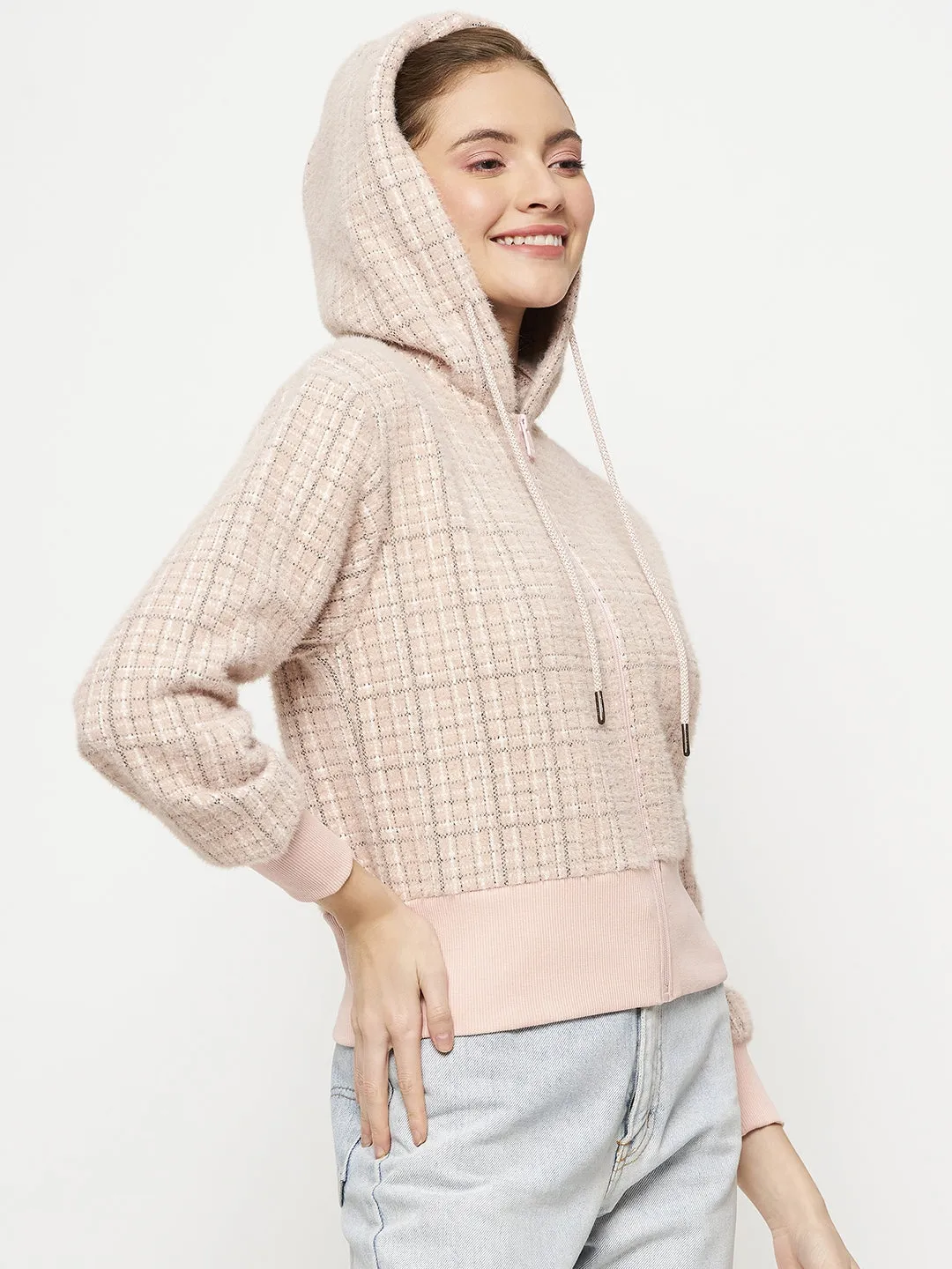 Madame Peach Hood Neck Sweatshirt fade resistance