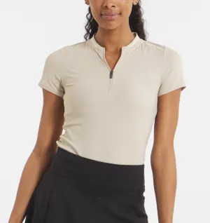 Amelia Short Sleeve Polo Retro Style Airflow Ventilation Design