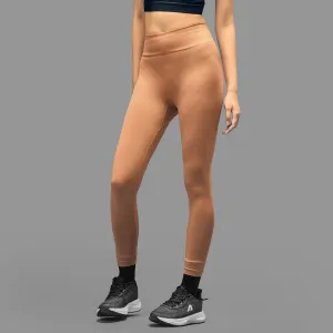 Non See Pilates Session Evening Walk Travel Enthusiast Limitless snatched ribbed waistband & Ruched back legging - BROWN