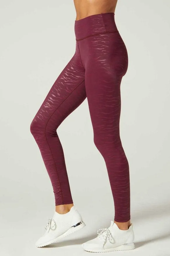 Wear It To Heart Tiger Emboss Grape High Waist Legging Dance Practice Seamless Design
