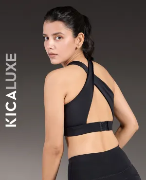 Luxe Crostini Full Coverage And High-Impact Sports Bra Black Anti-shrink seams Seamless Comfort