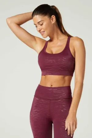Welcoming Wear It To Heart Tiger Emboss Grape Strappy Bra Smooth Design Soft Lace