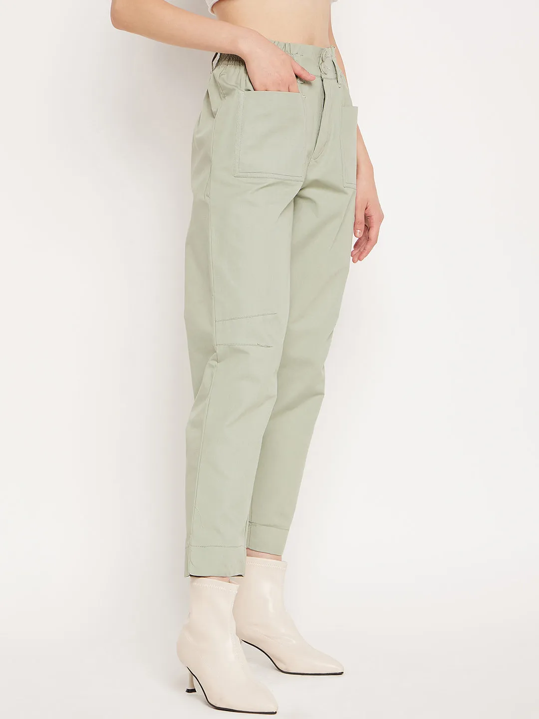 Madame Mint Ankle Length Trousers ExtendedSizeRange