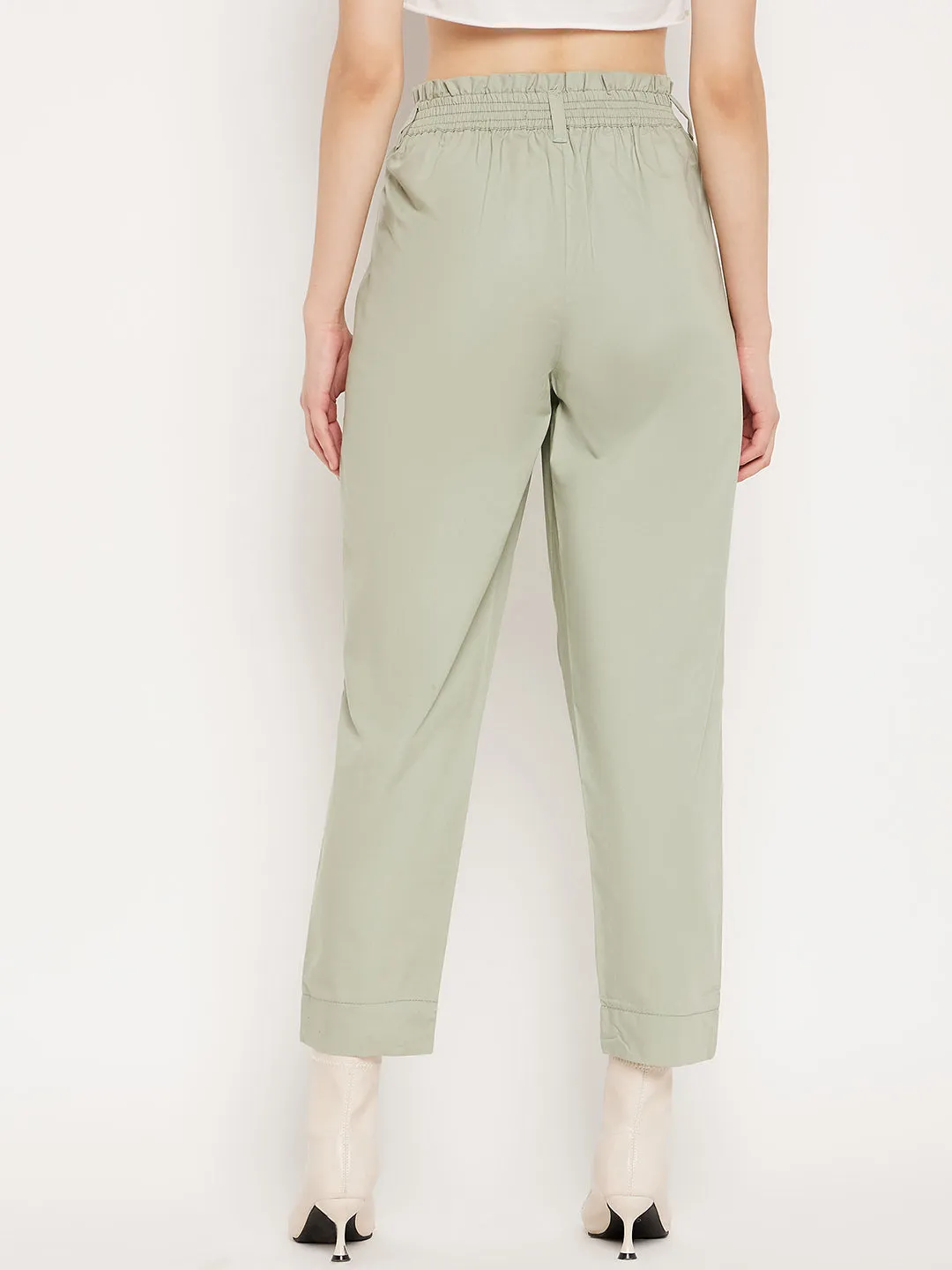 Layered Comfort Blackout fabric Madame Mint Ankle Length Trousers