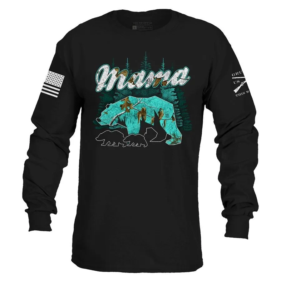 Women's Realtree Xtra? Sea Glass Mama Bear Long Sleeve - Black Simple Style Weekend Comfort