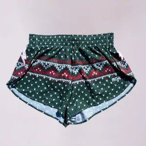Women's AeroPro 3" Split Shorts - Jingle Bell Rockin' Adjustable drawstring