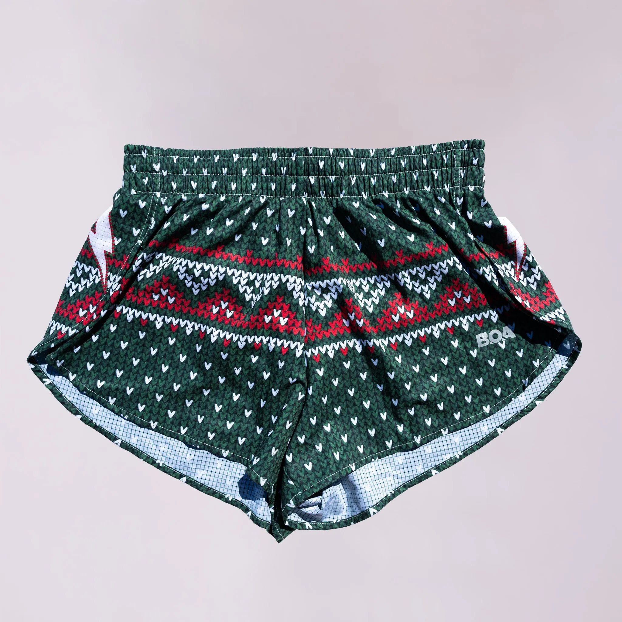 Women's AeroPro 3" Split Shorts - Jingle Bell Rockin' Adjustable drawstring
