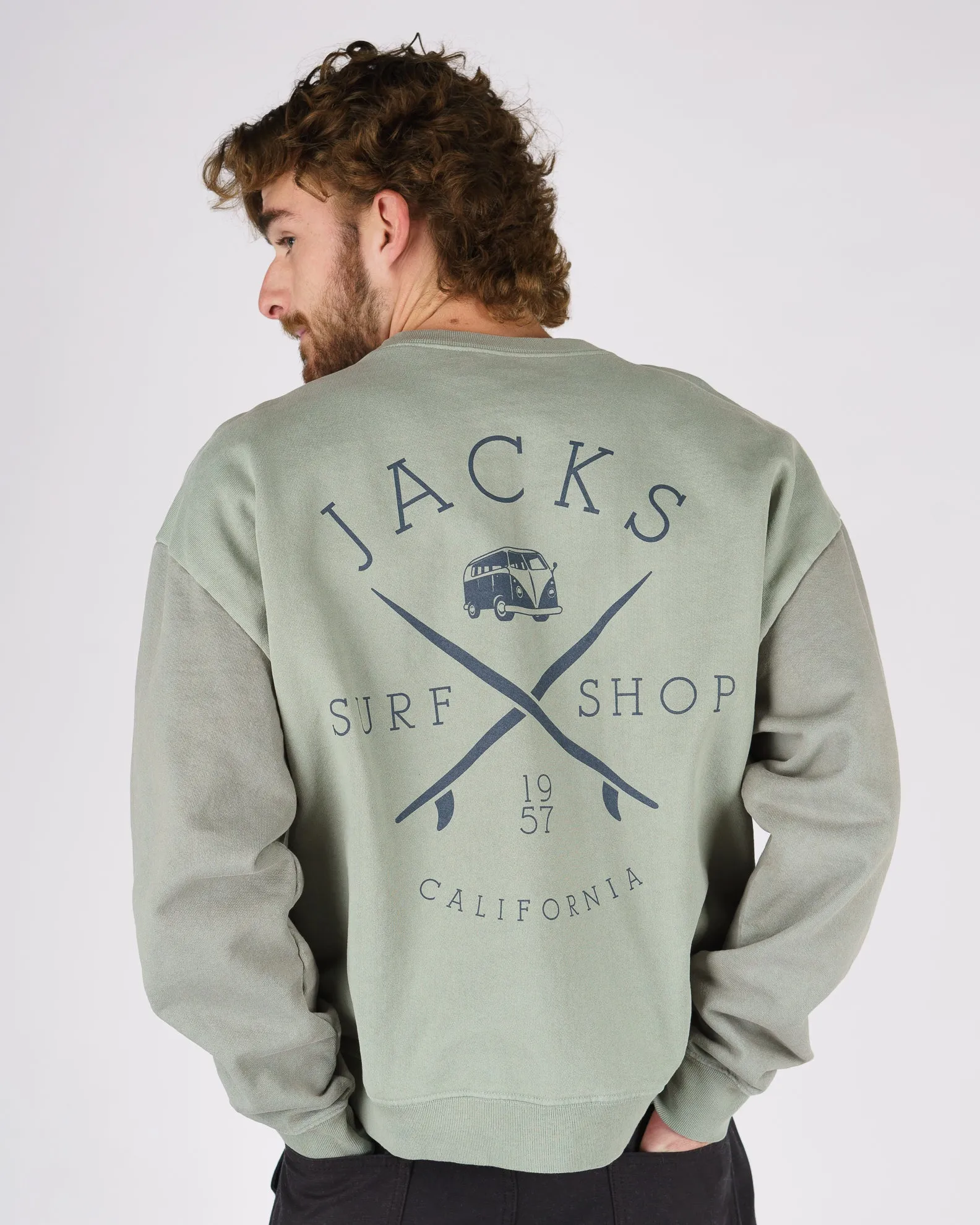 Core Active Essential Fit Bus Stop Heavyweight Crewneck - Sage
