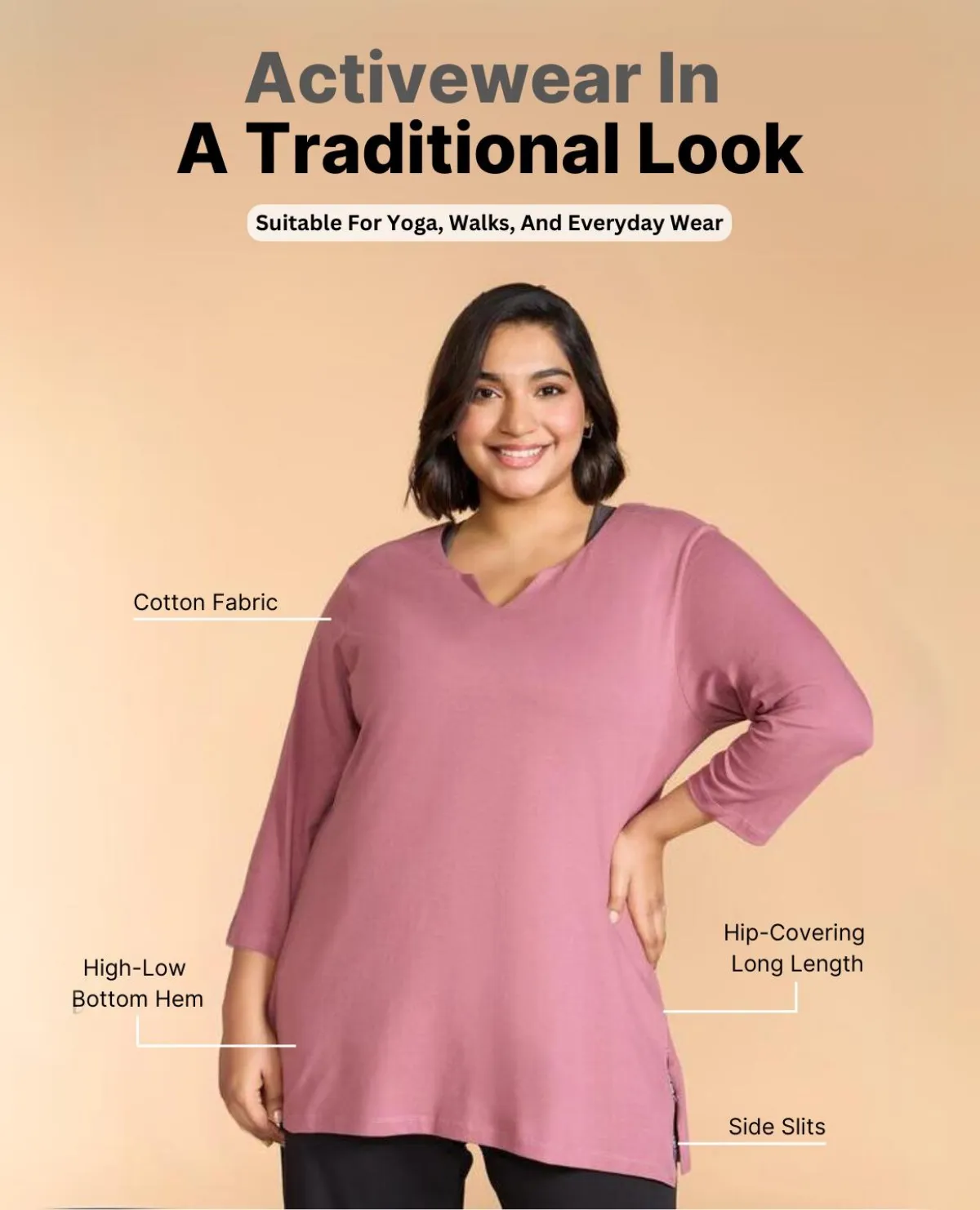 Cotton Active Kurta For Women Casual and Soft Vintage authenticity