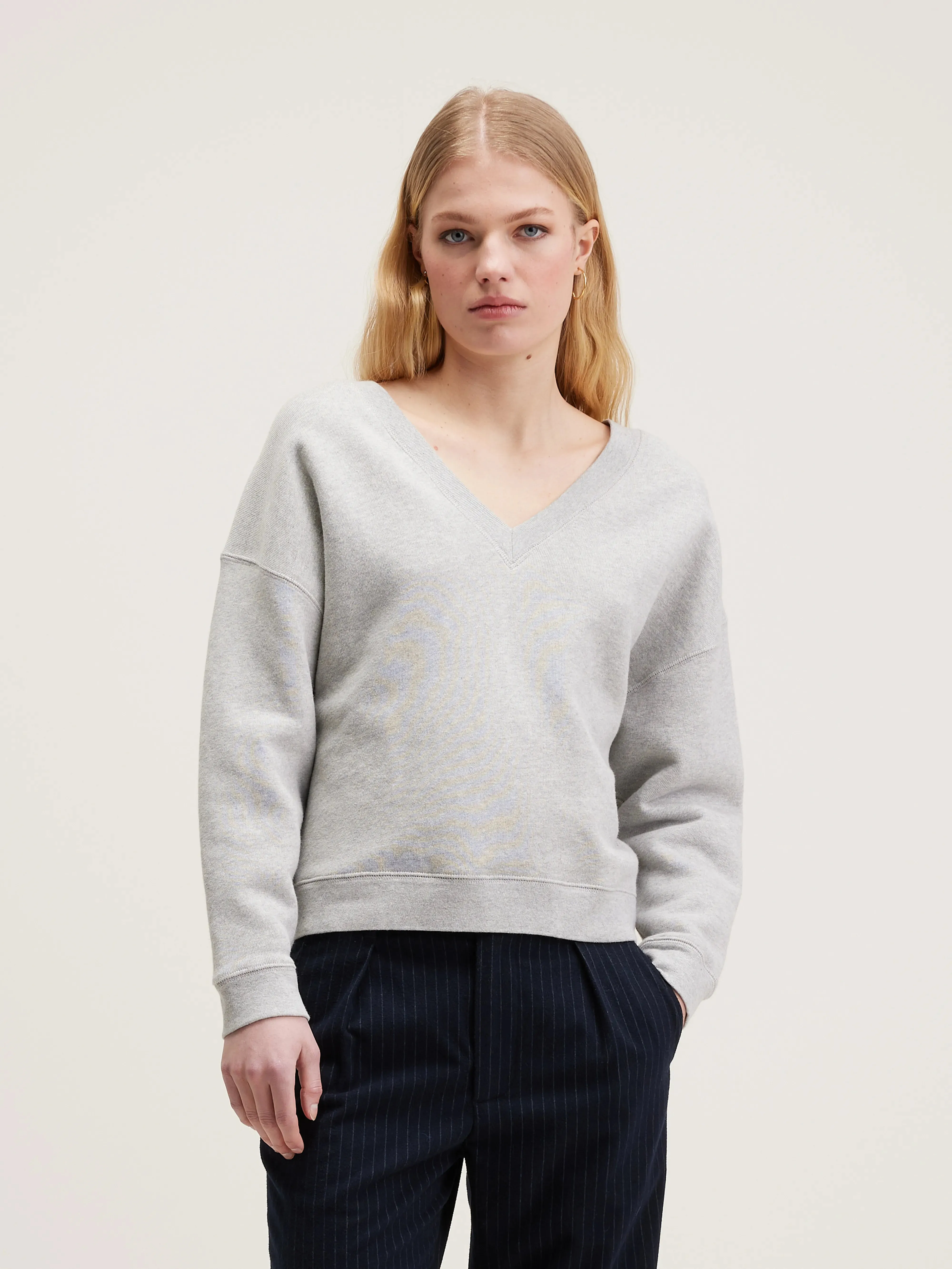 Fellow v-neck sweatshirt (242 / W / H. GREY) Travel Outfit Smart Hoodie