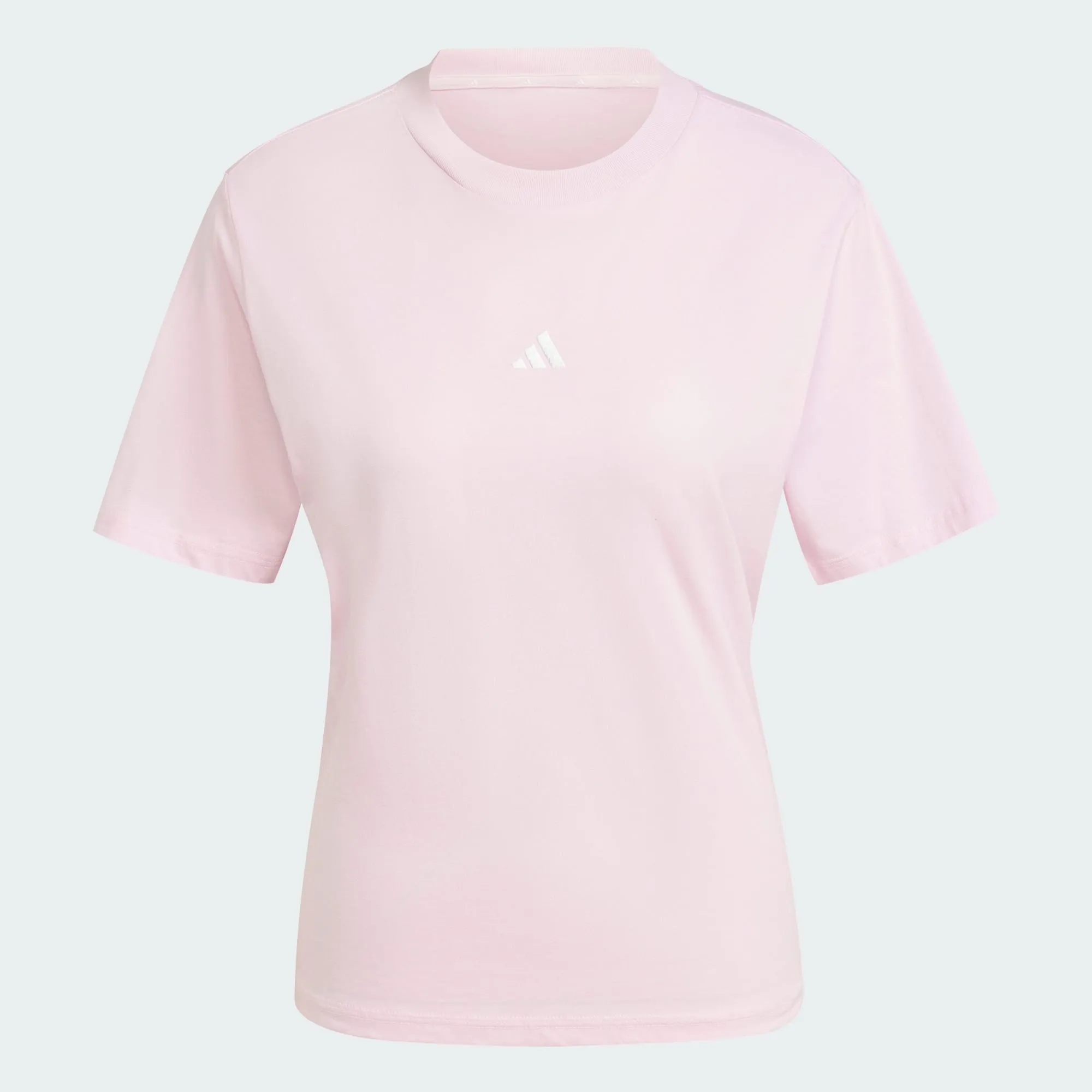 Non Toxic Printing Adidas Women's Small Logo Cotton Pink Tee