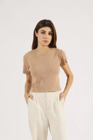ACID WASH RIBBED TEE Light Flow Quick Core