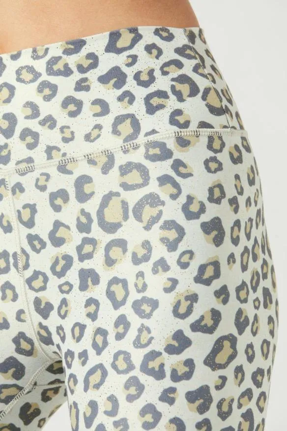 Wear It To Heart Wild Cheetah White High Waist Legging Stretch Fit Chilly Day Wear