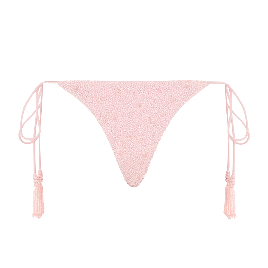 Nixie Tropical Low Coverage Bikini Bottoms Pink Butter Soft Stretch Odor Resistant Treatment