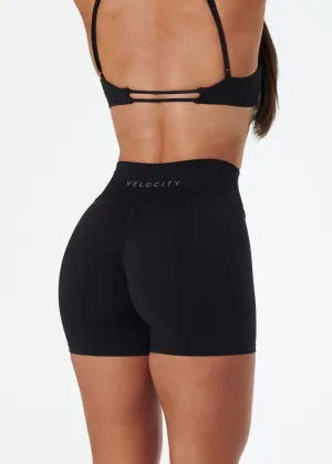 Eco-friendly SERENE INVISIBLE SCRUNCH SHORTS - BLACK