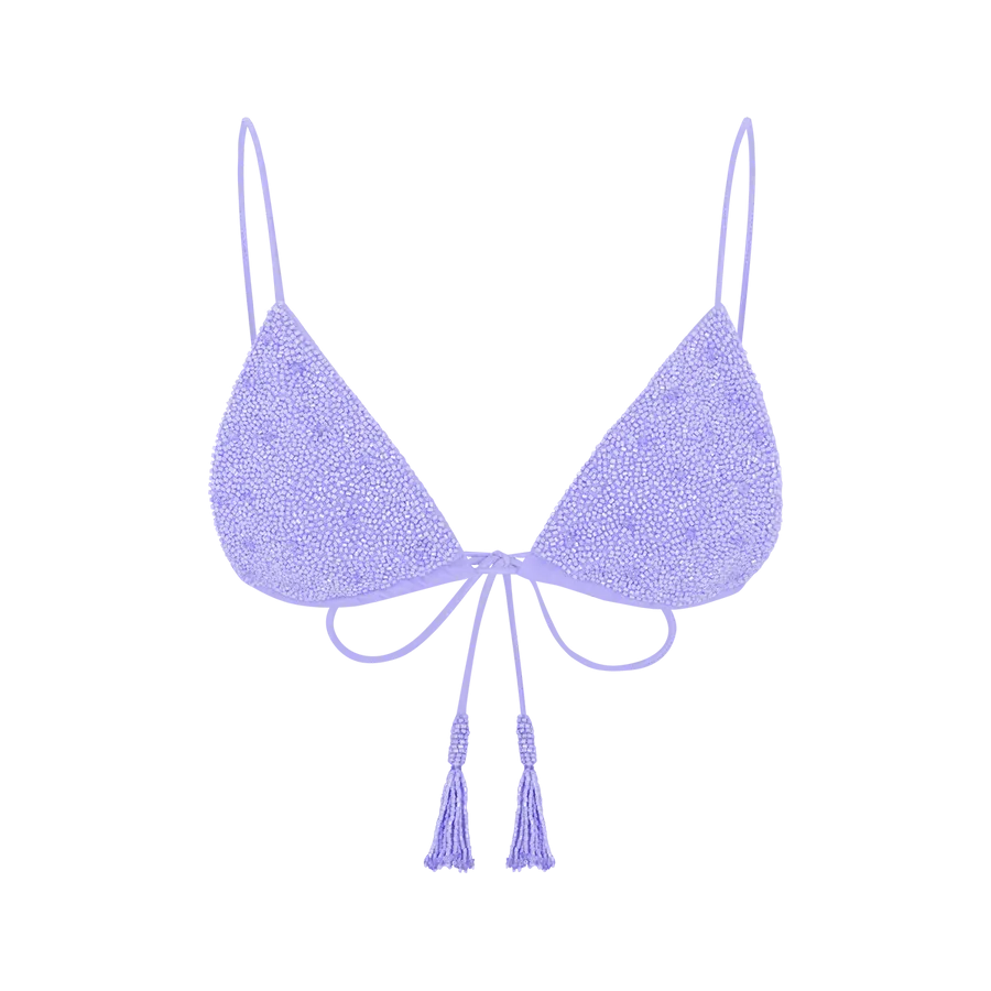Nixie Triangle Shape Bikini Top Yellow Durable Strap Anchors