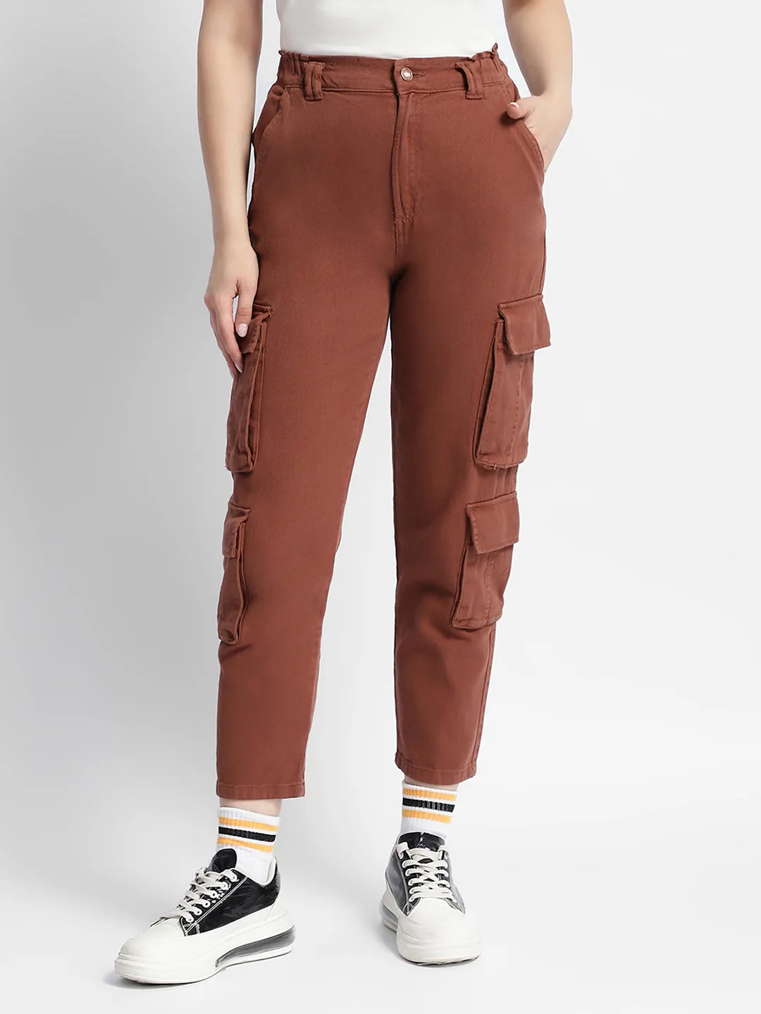 Outdoor Style Breathable activewear Madame Mid Rise Tapered Fit Rust Cargo