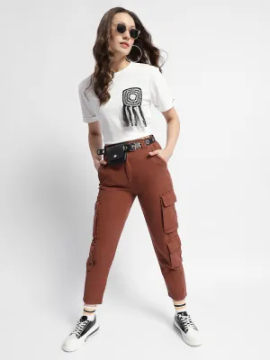 Madame Mid Rise Tapered Fit Rust Cargo Stretch Comfort Outdoor Friendly