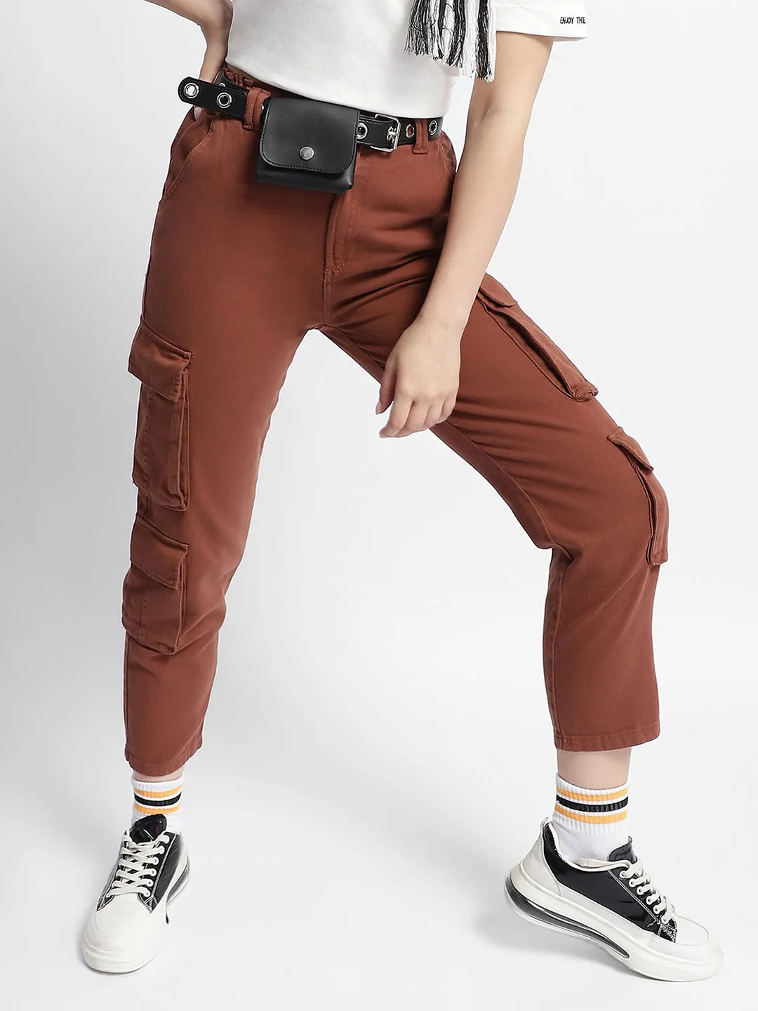 Dynamic Motion Madame Mid Rise Tapered Fit Rust Cargo
