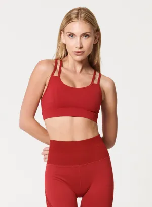 Adjustable Gear NUX Meditate Bra - Red Layered Moisture Control Gym-goers