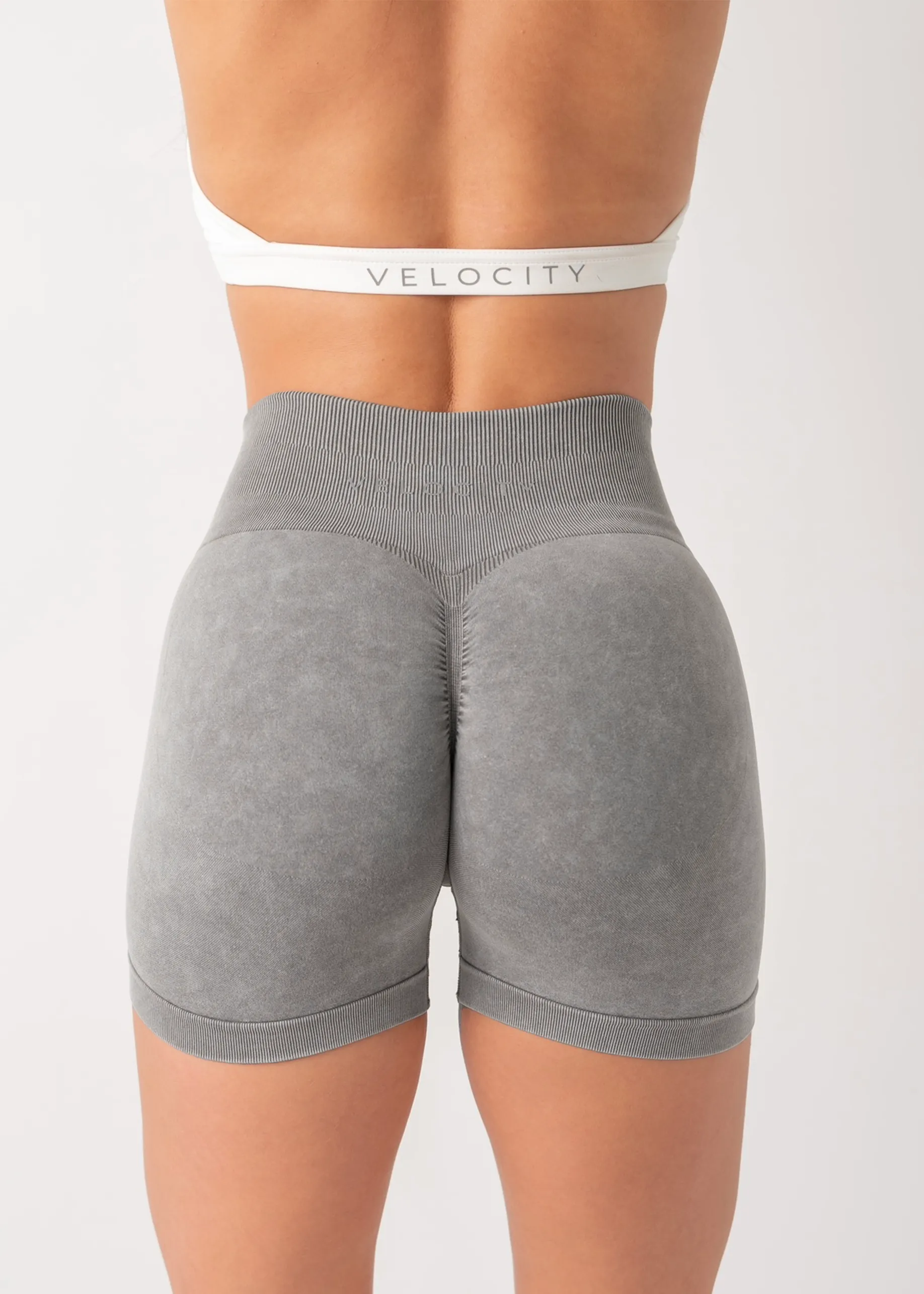 ULTIMATE SEAMLESS SCRUNCH SHORTS 2.0 - SLATE kids wear Layered Protection System