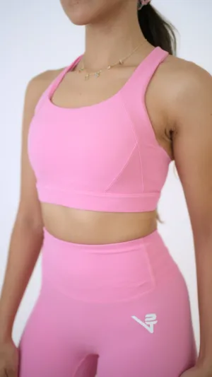 Pink Core High impact Sports Bra Pastel workout wear Flexible Material