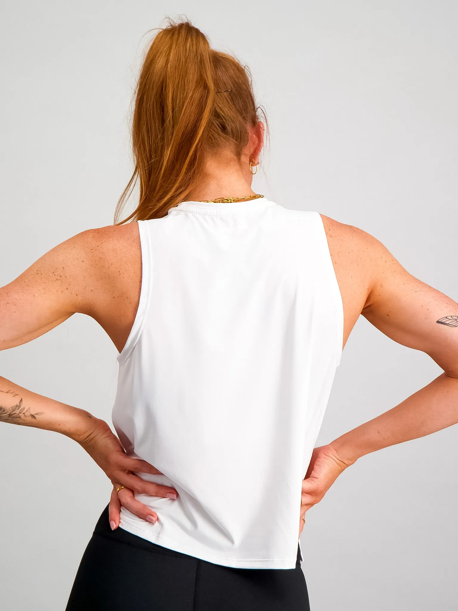 Madison Tank - White Comfortable layering piece wrinkle free