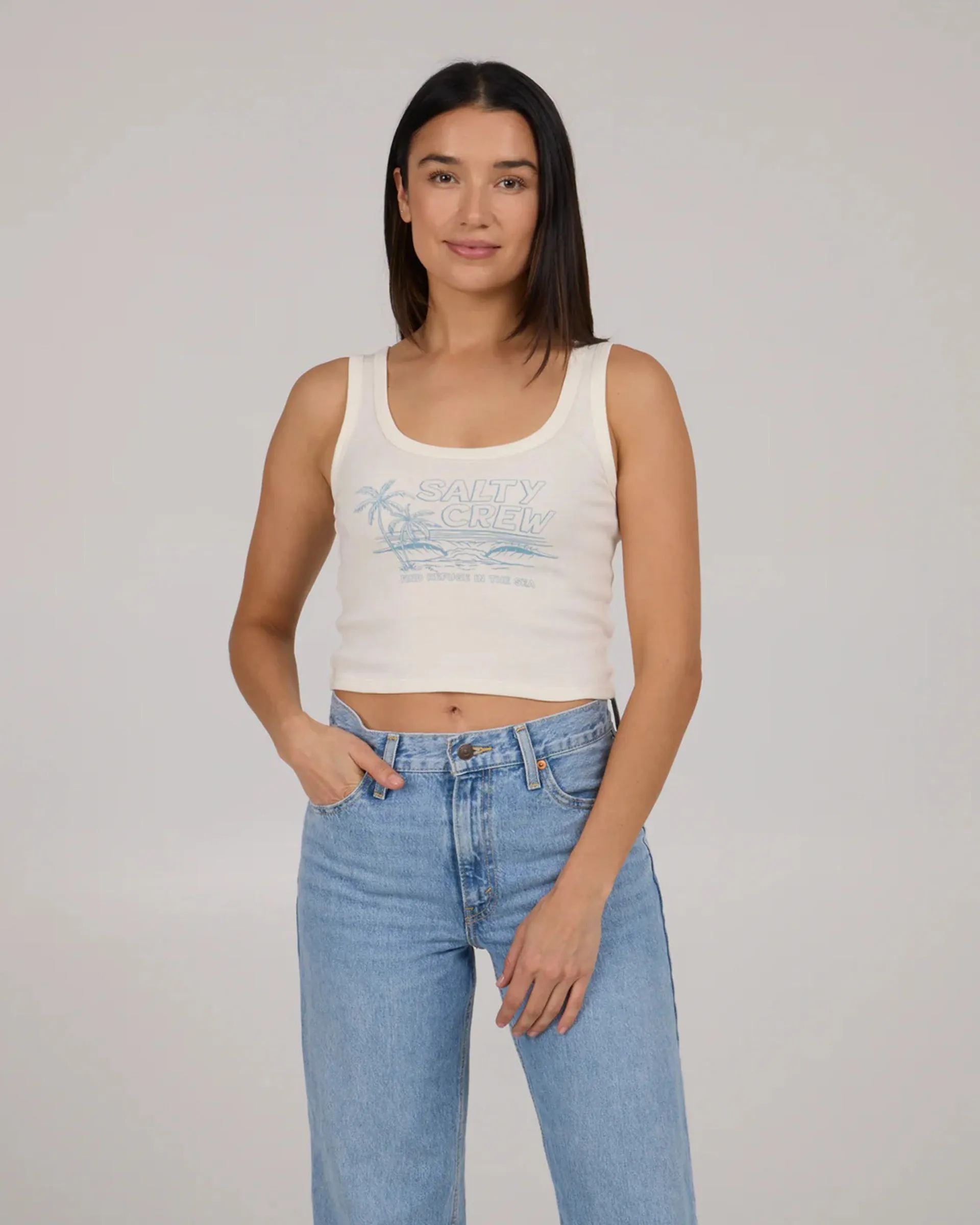 Snag Resistant Fabric Loss - reduced A-Frame Tank Top - Off White