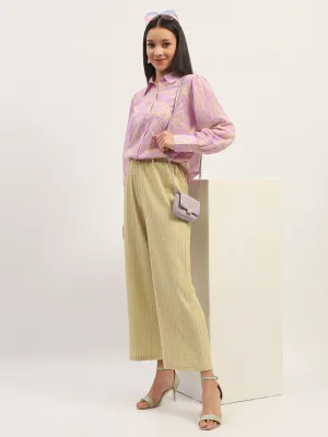 Madame Waist Belted Tapered Fit Dusty Green Trousers Soft Lining Smart Look