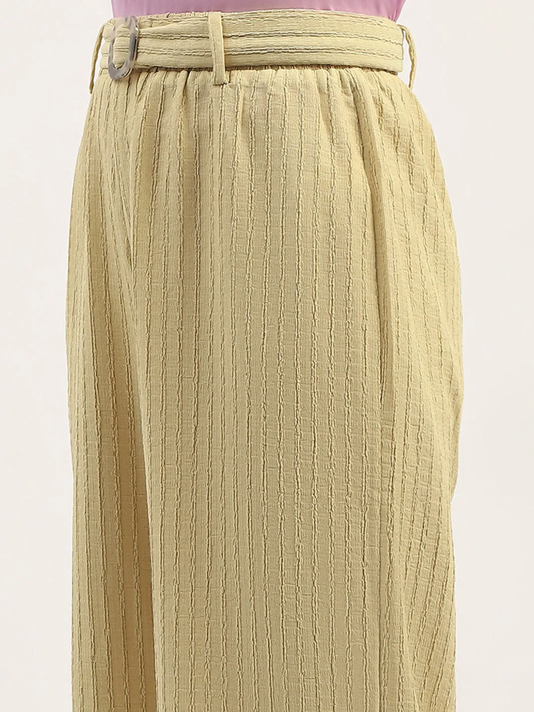 Madame Waist Belted Tapered Fit Dusty Green Trousers On The Go Durable Hem