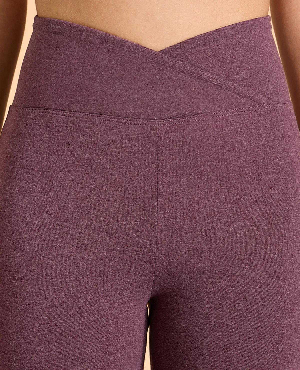 Criss-Cross Cotton Flare Pants Reflective Trim Stylish Cut