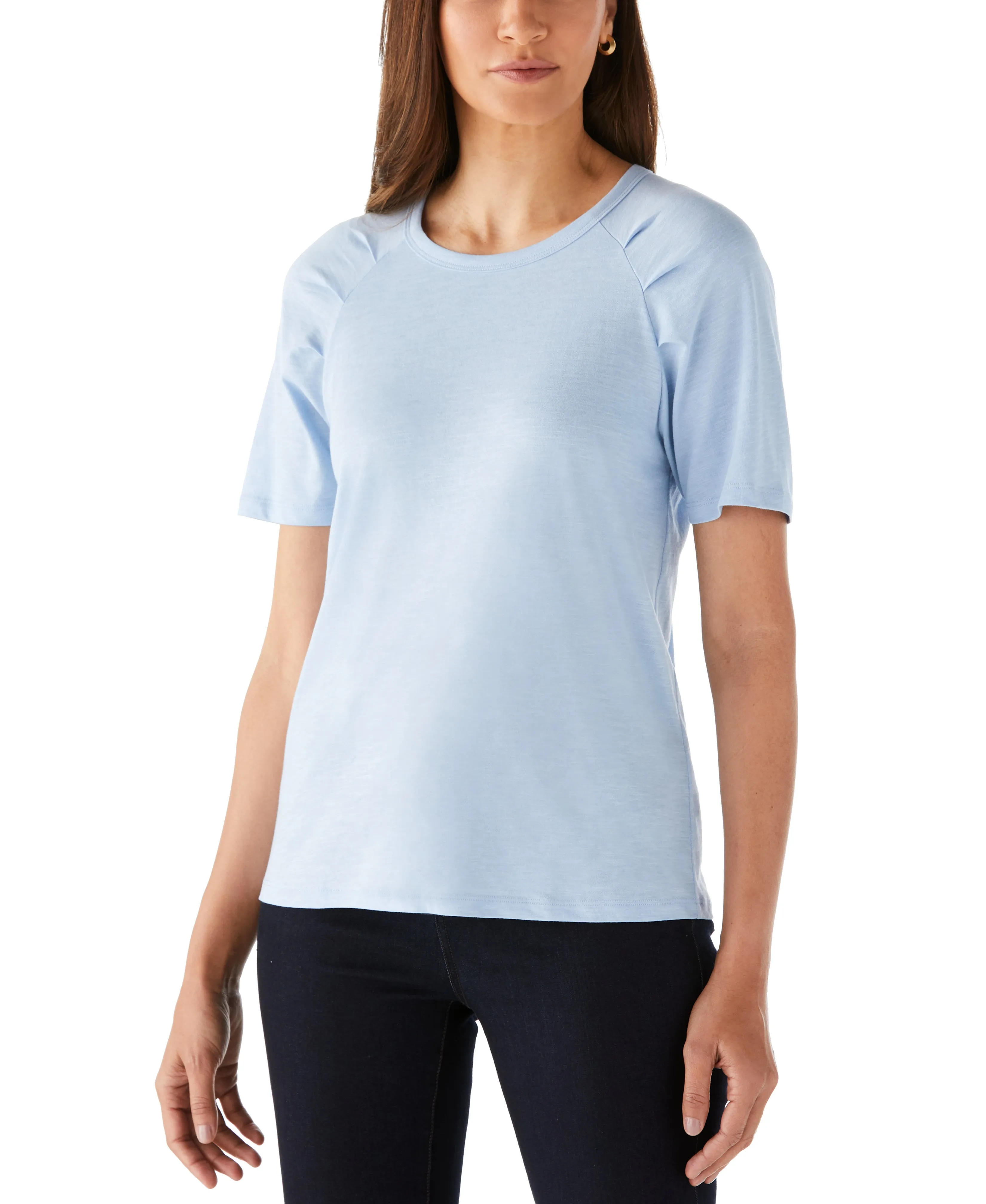 summer shorts Pleated Raglan Sleeve Tee