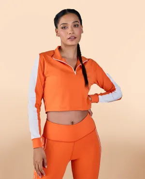 black friday Full Sleeves Running Top in Second SKN Fabric Orange