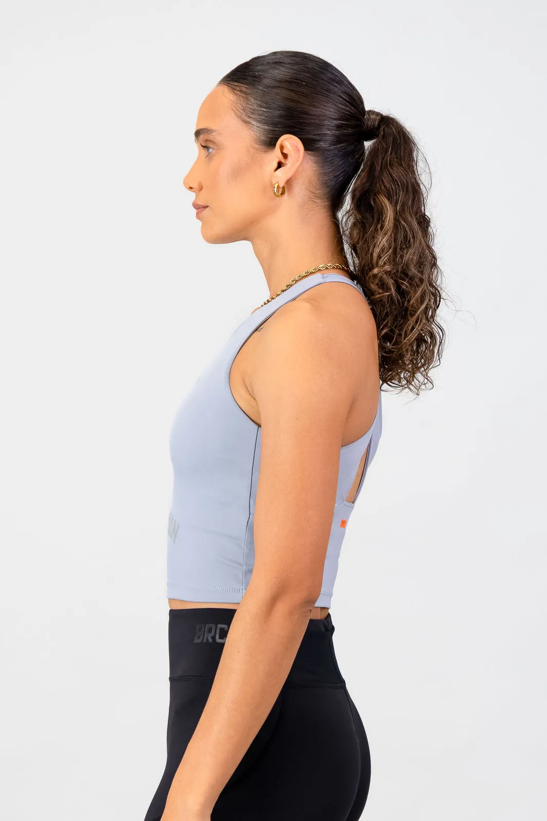 Double Layered Collar SpeedRacer CPT Supportive Tank - Grey