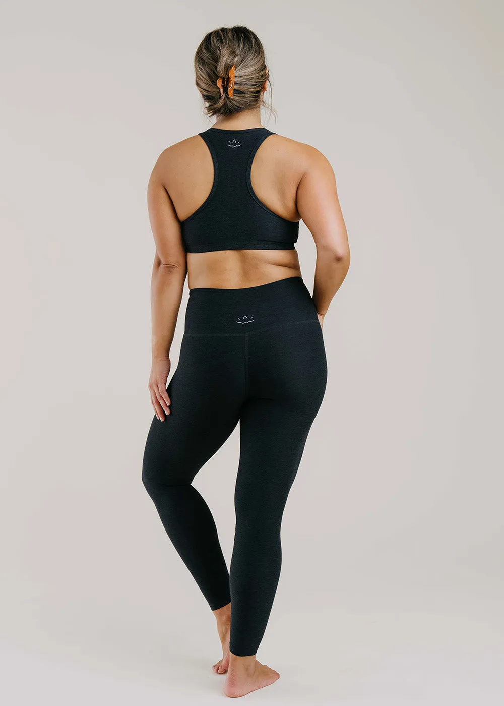 Global Edge Beyond Yoga Spacedye Caught in the Midi High Waisted Legging - Darkest Night
