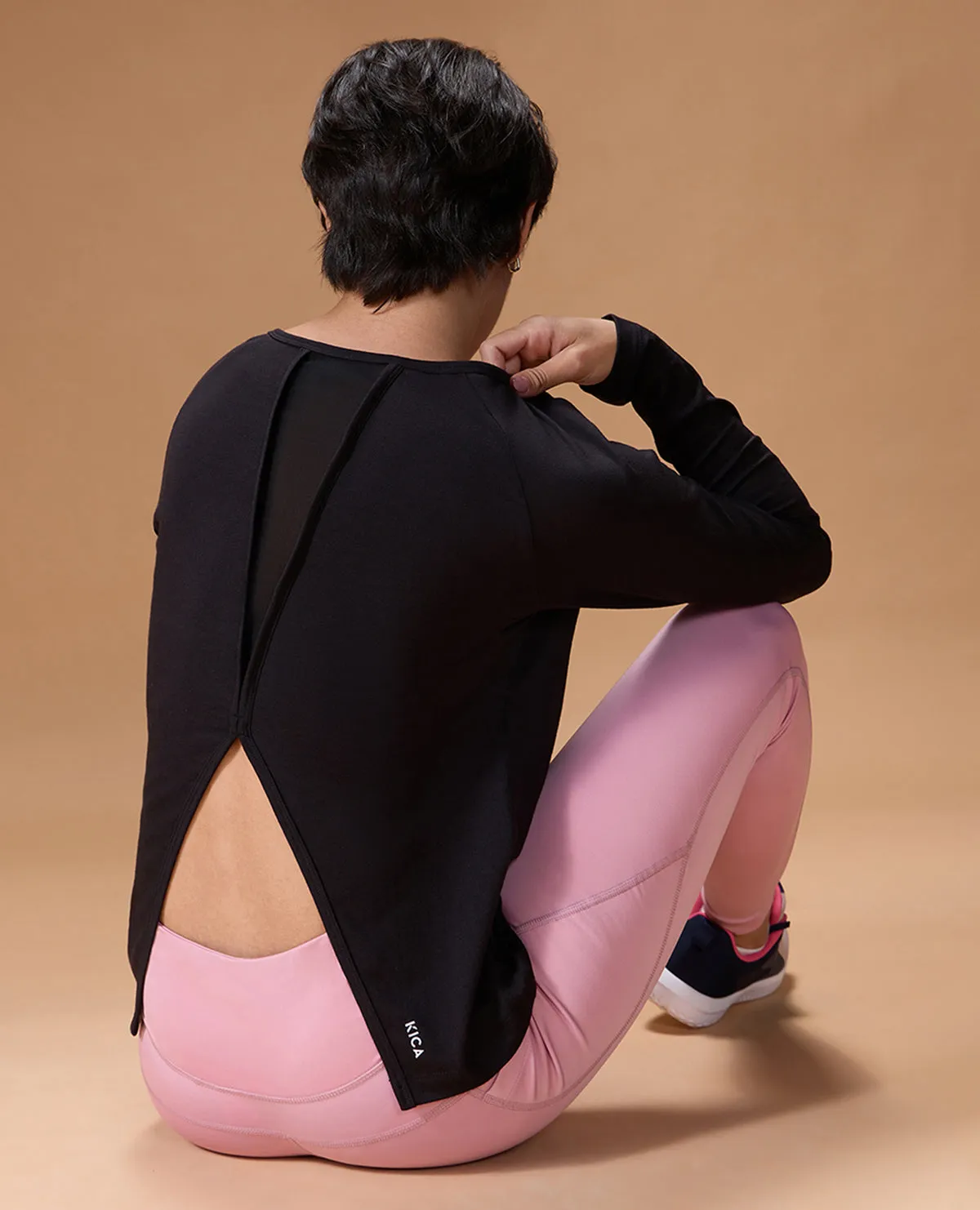 Chic Cut casual outing Cotton Yoga Top Black