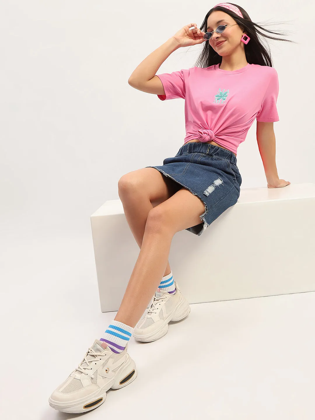 back to school Effortless Comfort Wear Madame Printed Pink T-Shirt